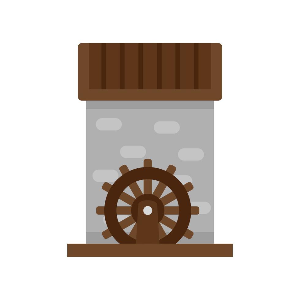 Flour water mill icon flat isolated vector