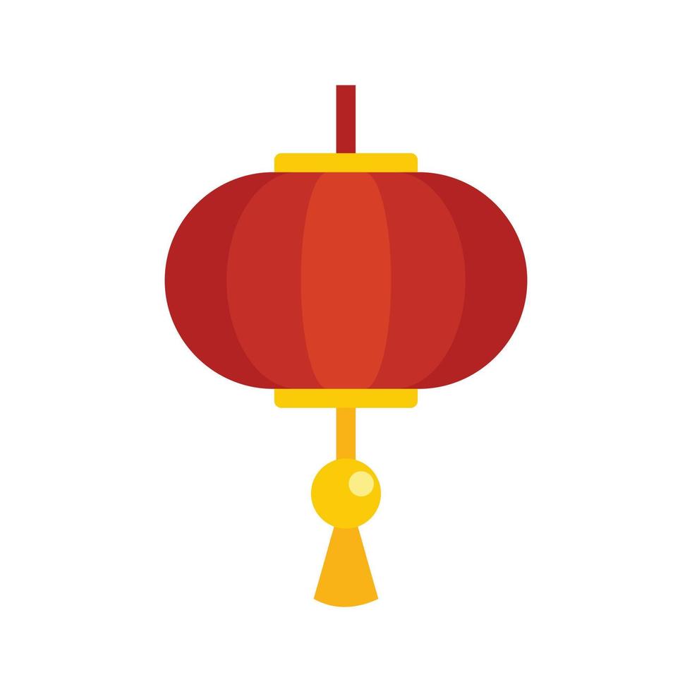 Traditional chinese lantern icon flat isolated vector