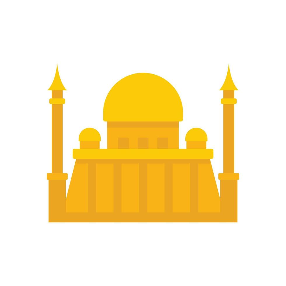Nigeria gold temple icon flat isolated vector