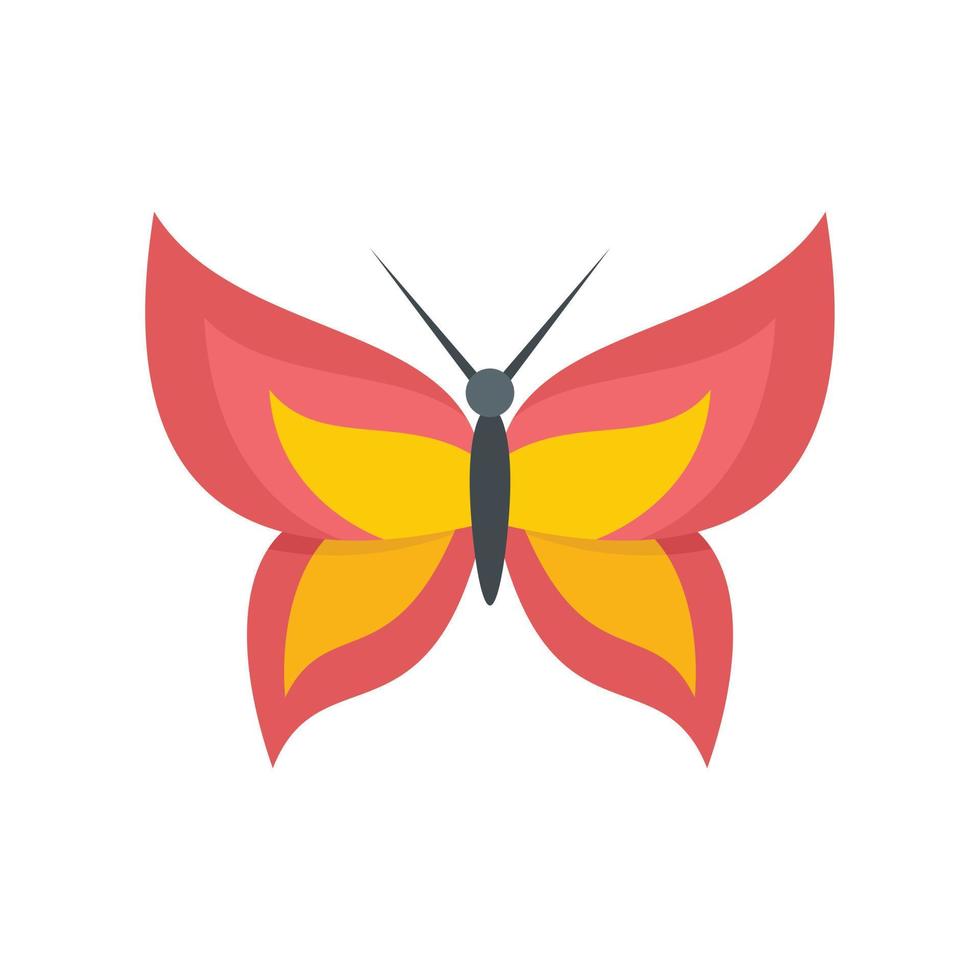 Flower butterfly icon flat isolated vector