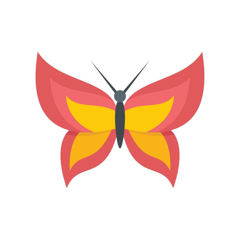 Flower butterfly icon flat isolated vector