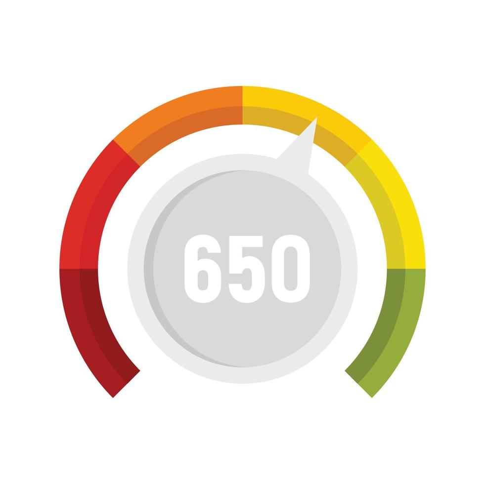 Measure credit score icon flat isolated vector