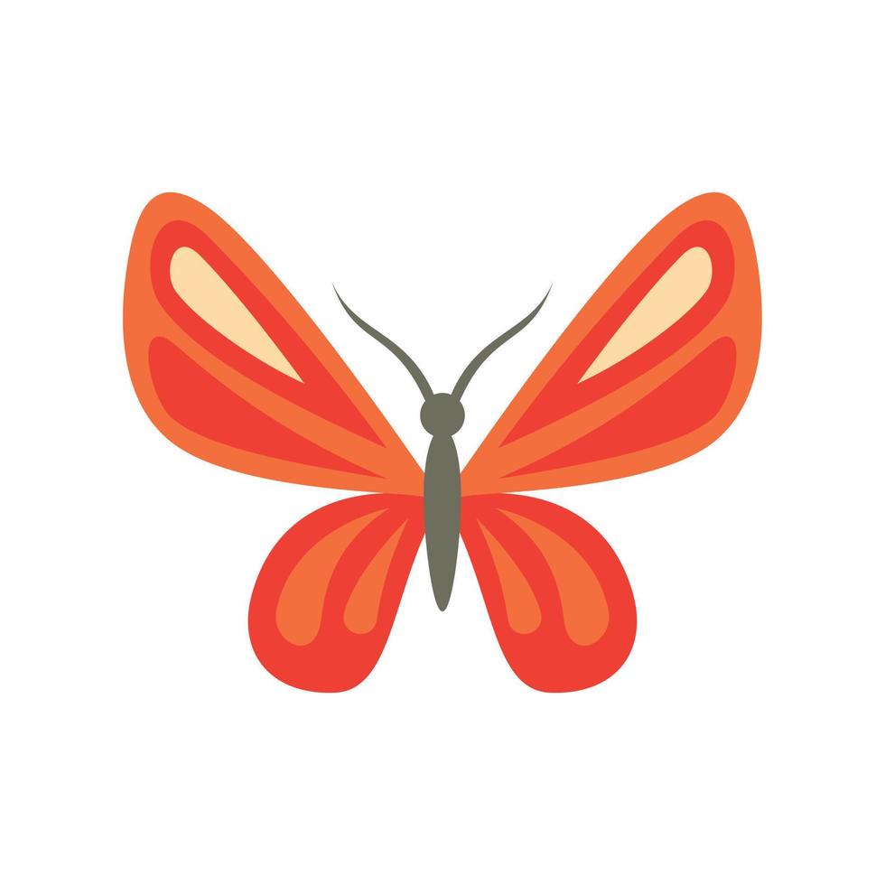 Elegant butterfly icon flat isolated vector