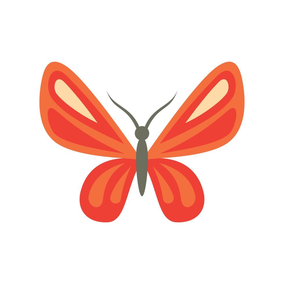 Elegant butterfly icon flat isolated vector