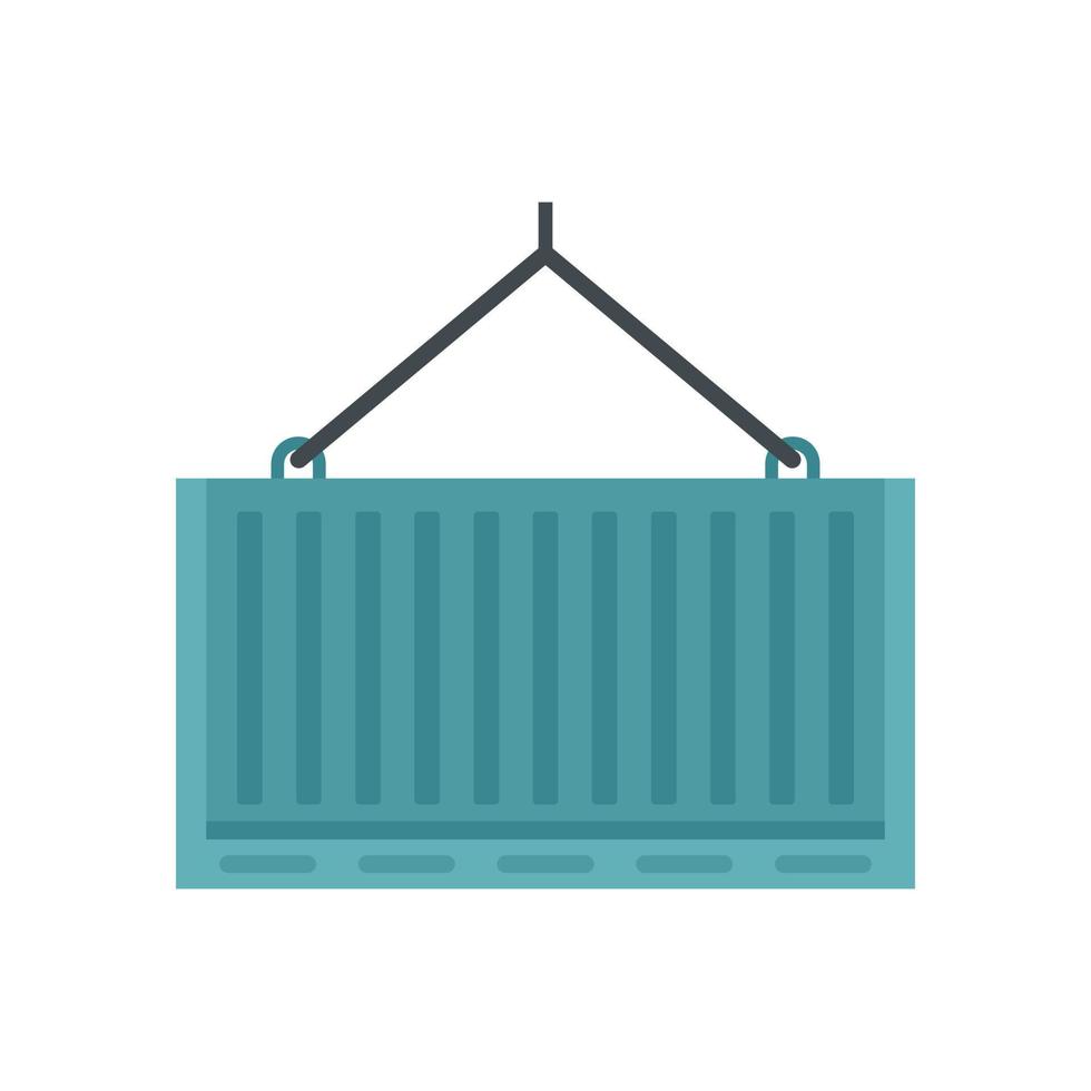 Port crane container box icon flat isolated vector