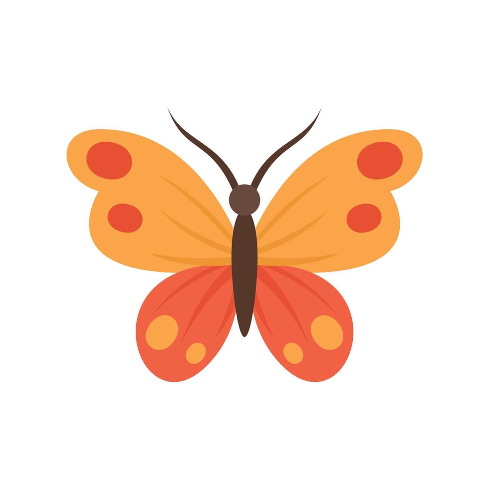 Botanical butterfly icon flat isolated vector