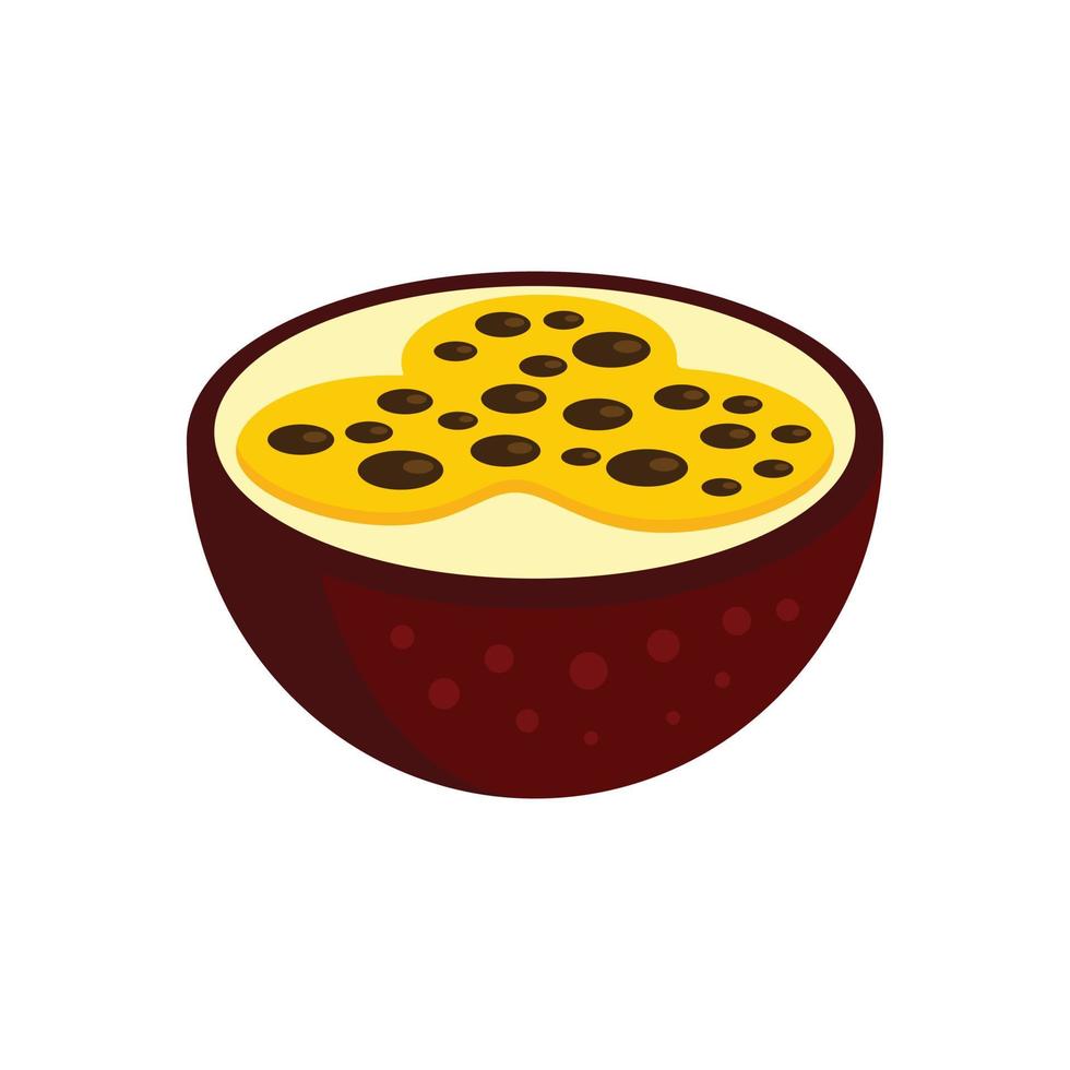 Passion fruit icon flat isolated vector