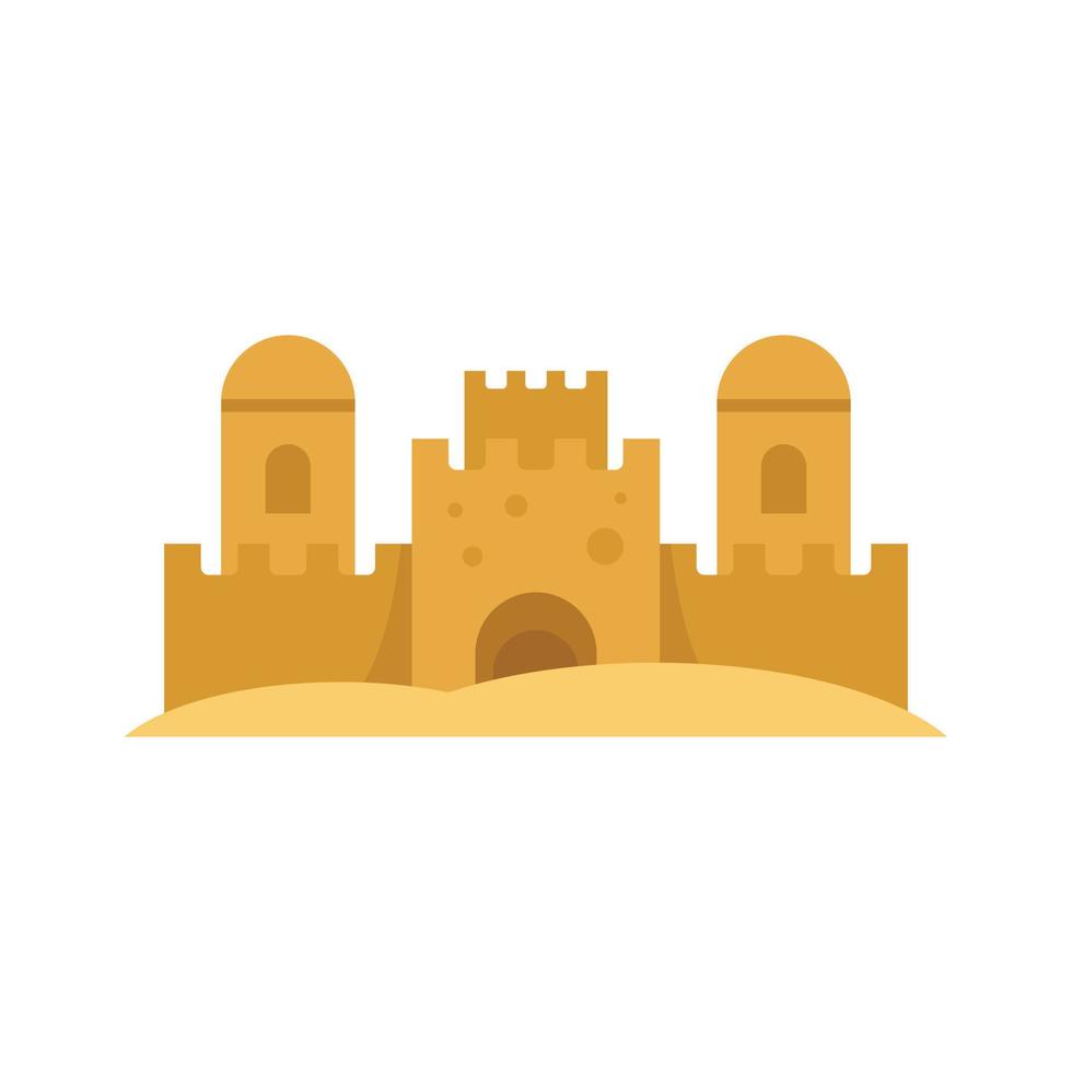 Beach castle icon flat isolated vector