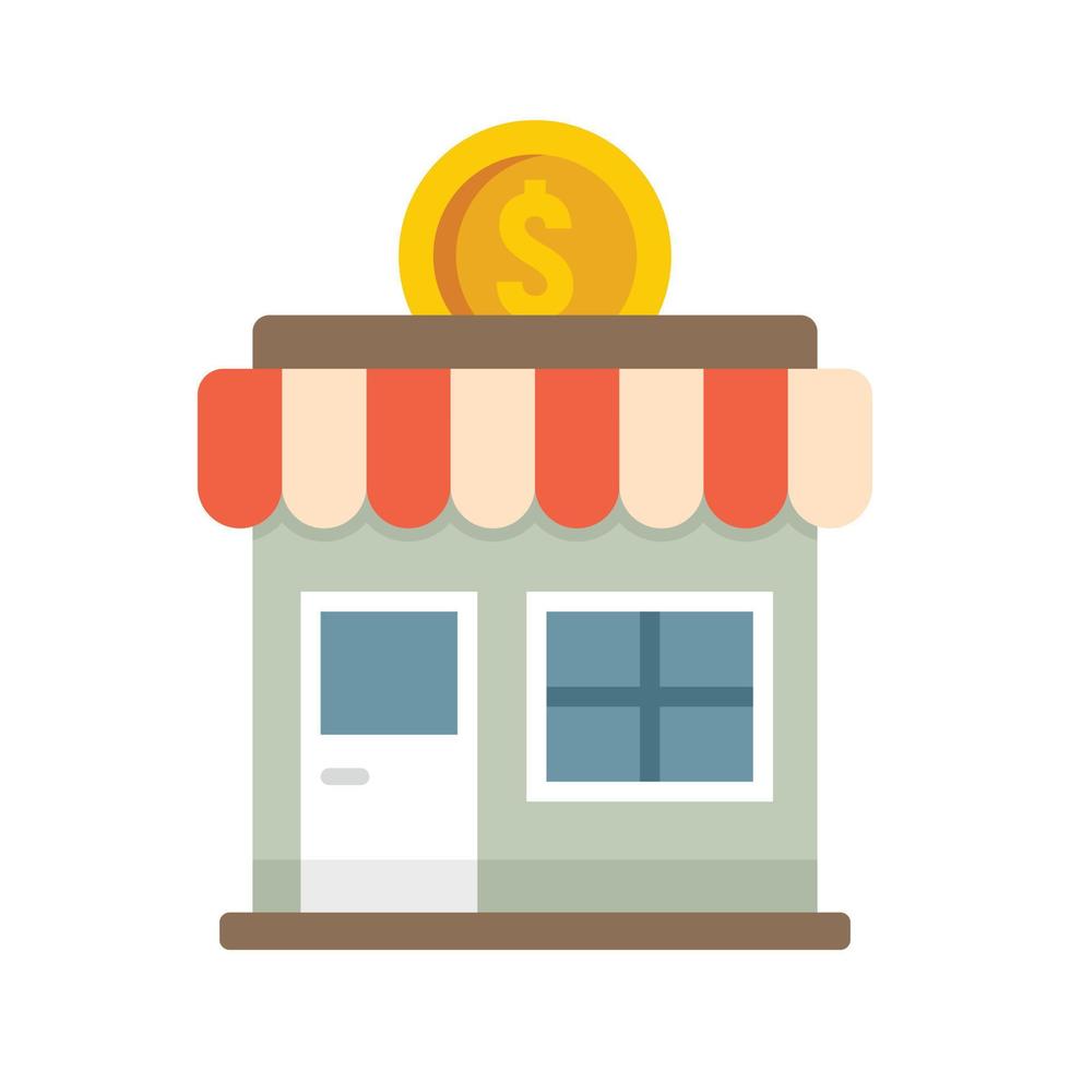 Money street shop icon flat isolated vector