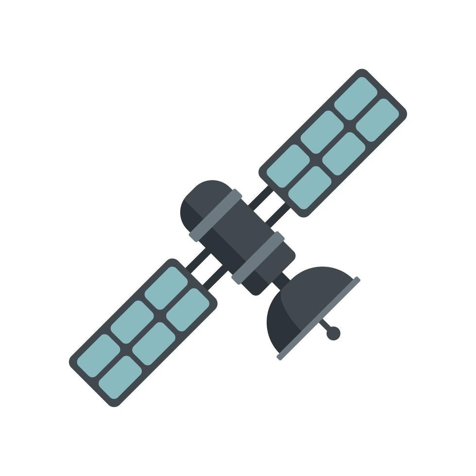 Space satellite icon flat isolated vector