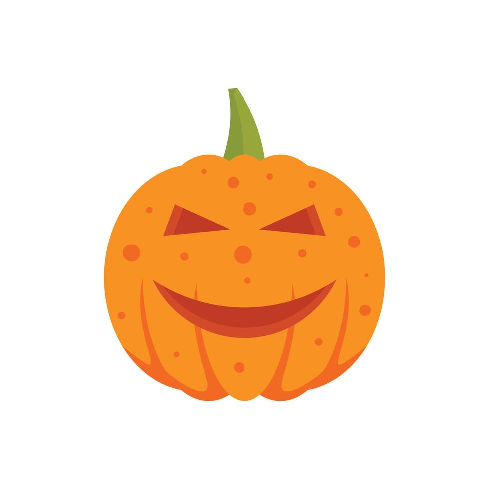 Smiling pumpkin icon flat isolated vector