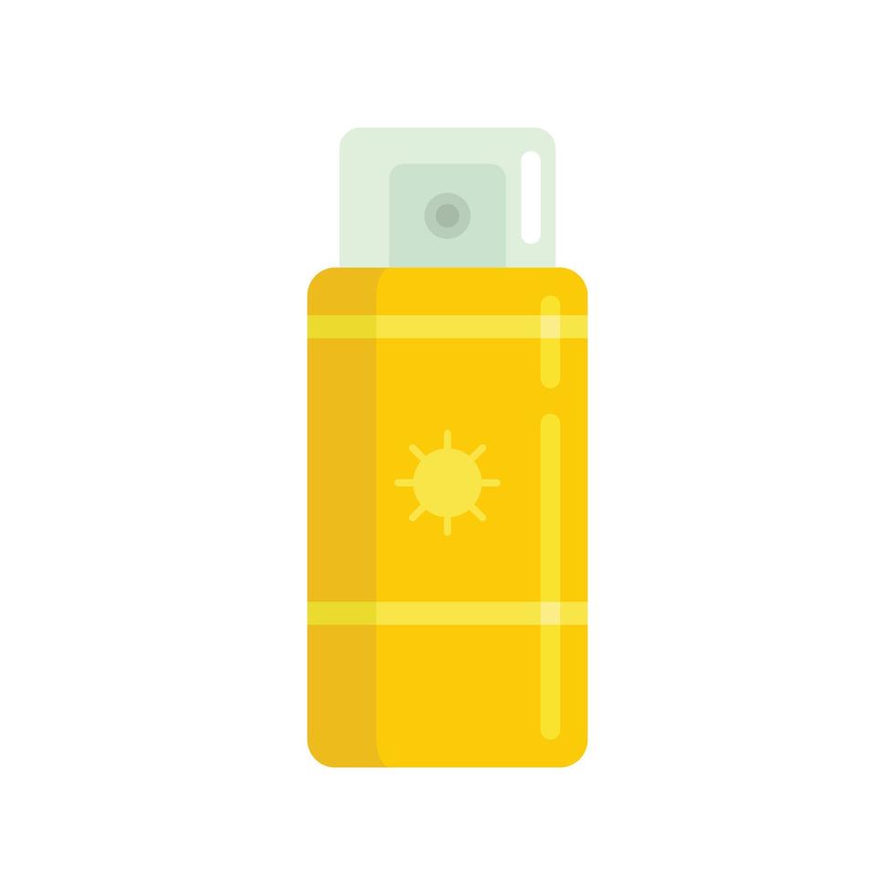 Woman uv protection spray icon flat isolated vector