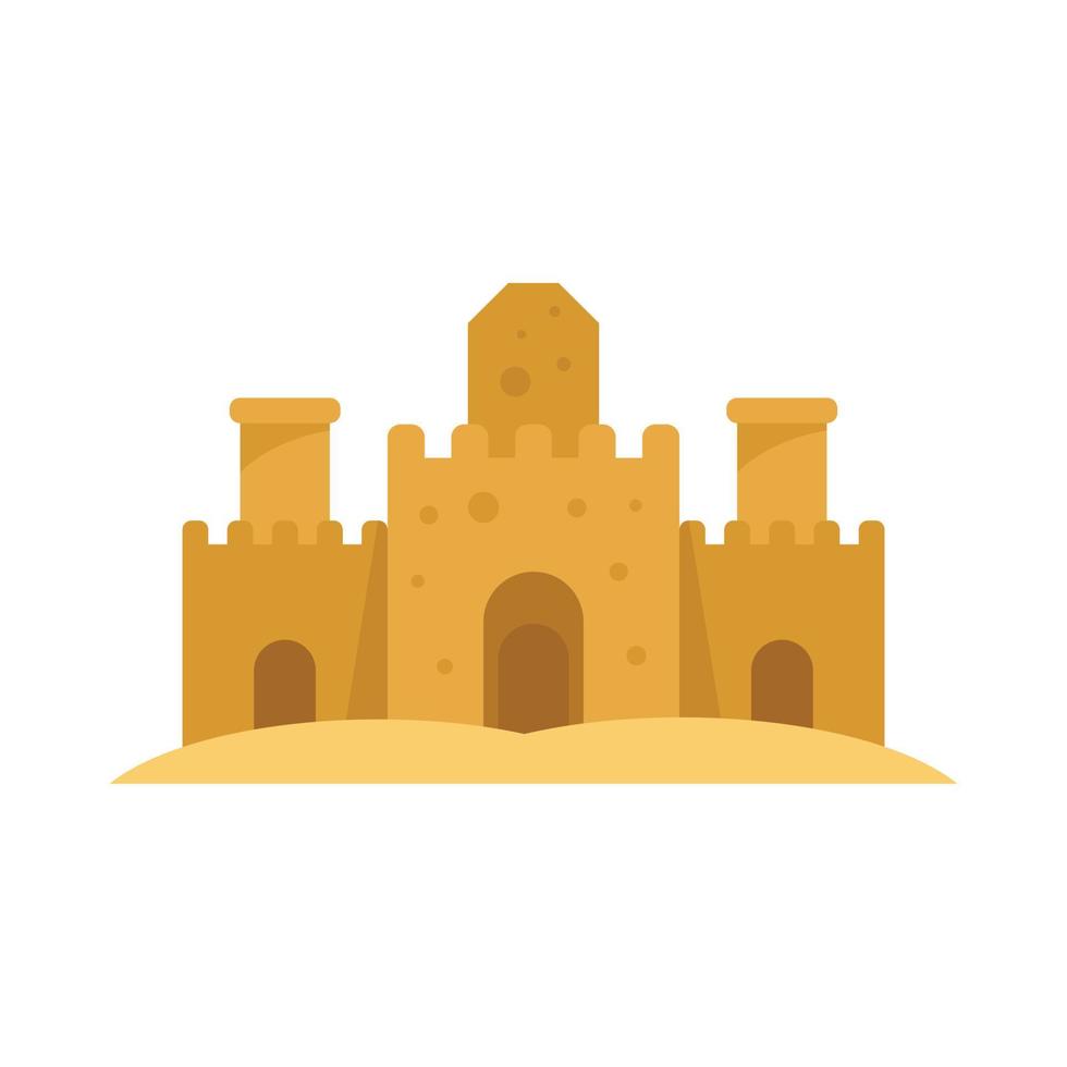 Sand castle icon flat isolated vector