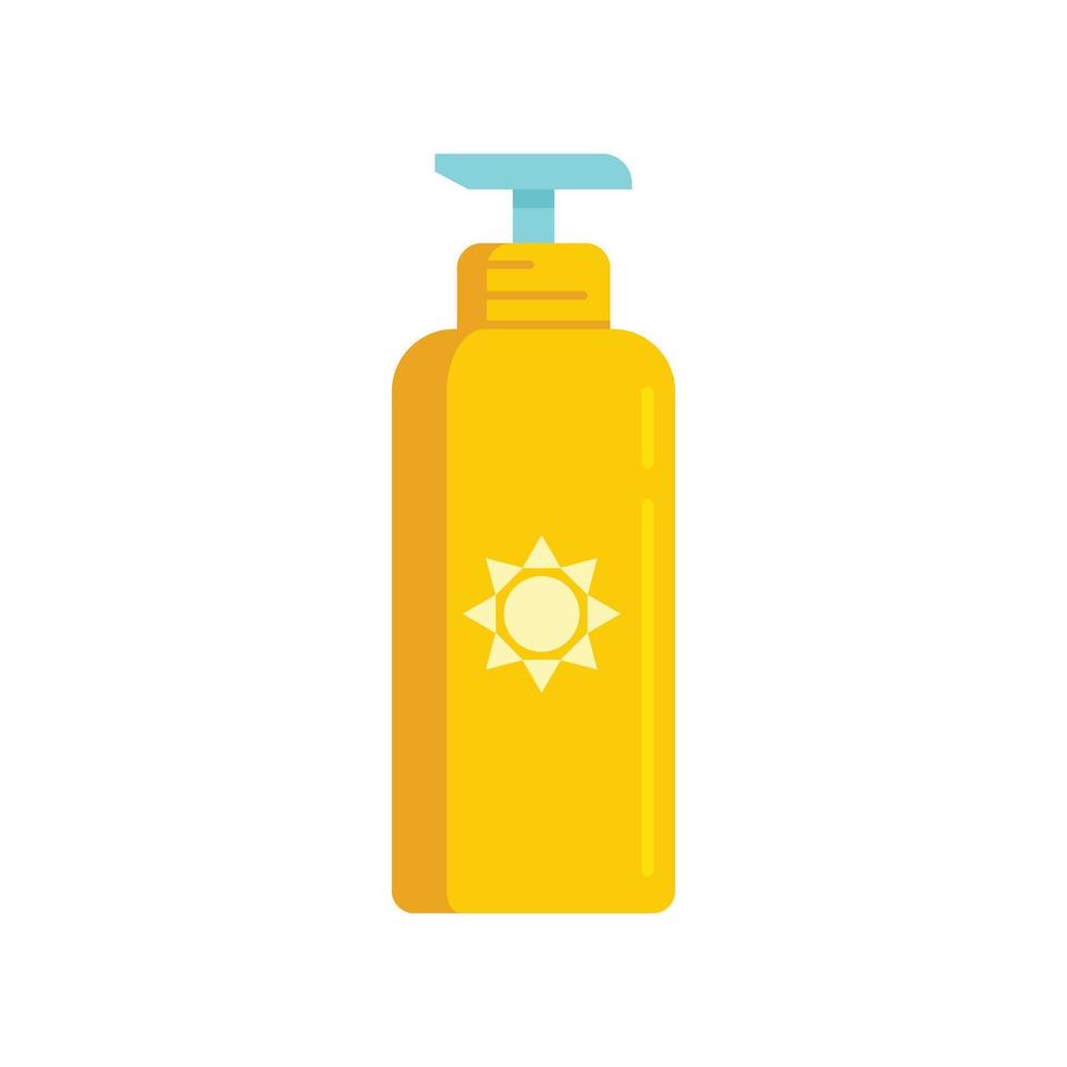 Uv protection lotion icon flat isolated vector