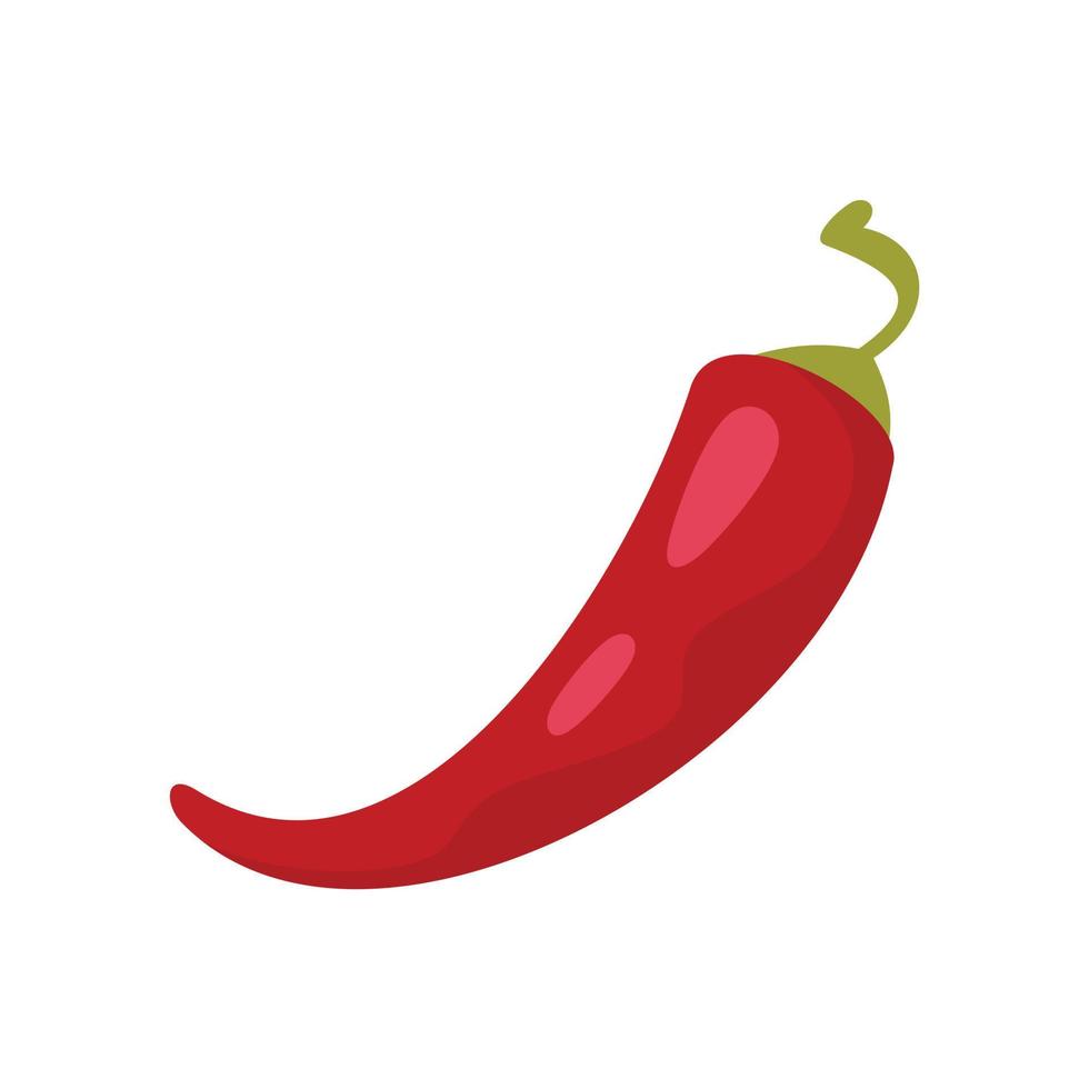 Red chili pepper icon flat isolated vector