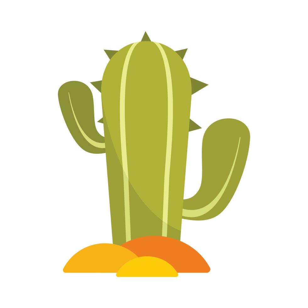 Mexican cactus icon flat isolated vector