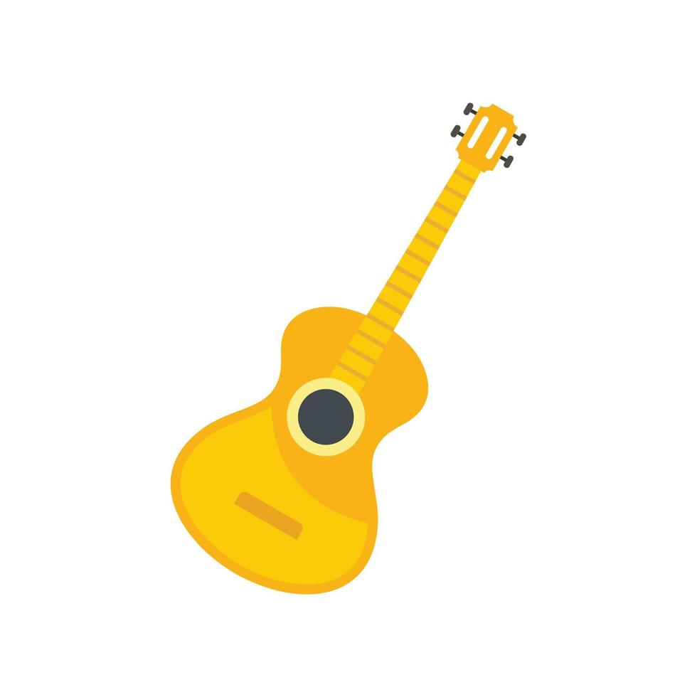 Acoustic guitar icon flat isolated vector