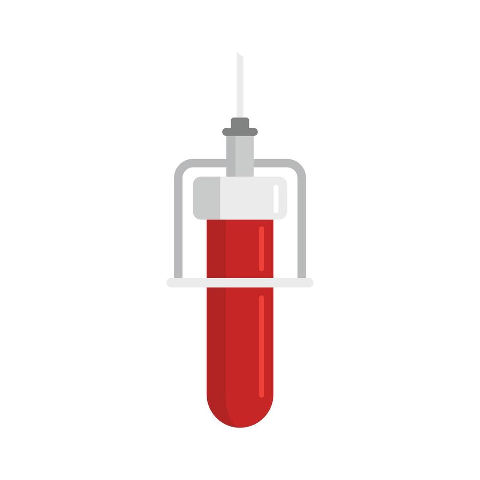 Diabetes blood test tube icon flat isolated vector