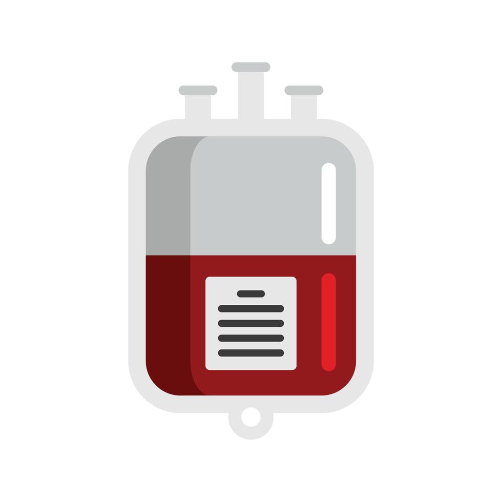 Blood transfusion package icon flat isolated vector