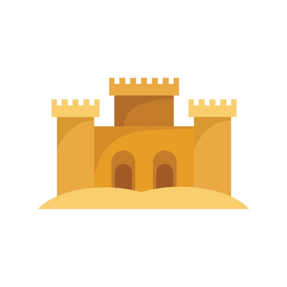 Desert sand castle icon flat isolated vector