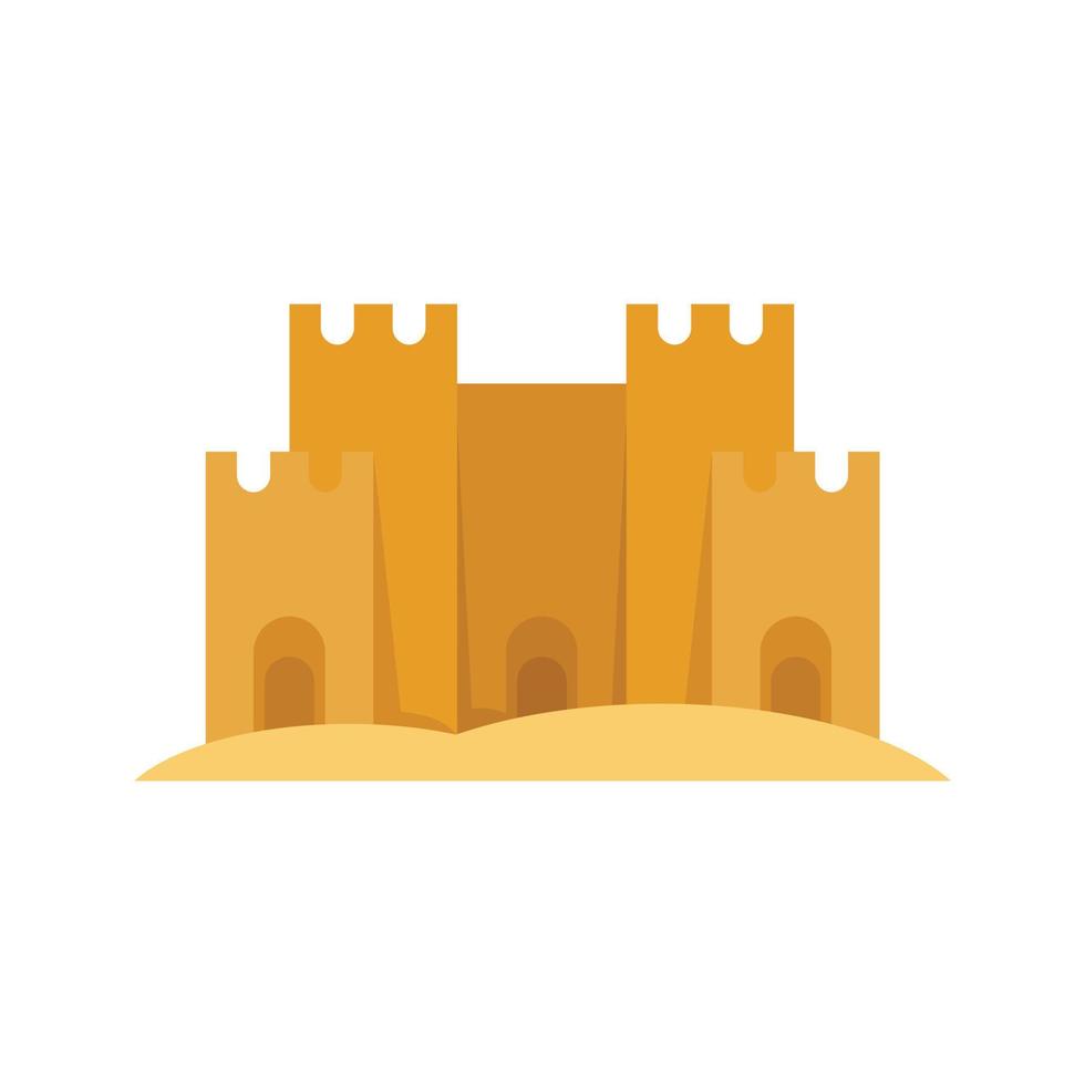 castillo de arena icono plano vector aislado