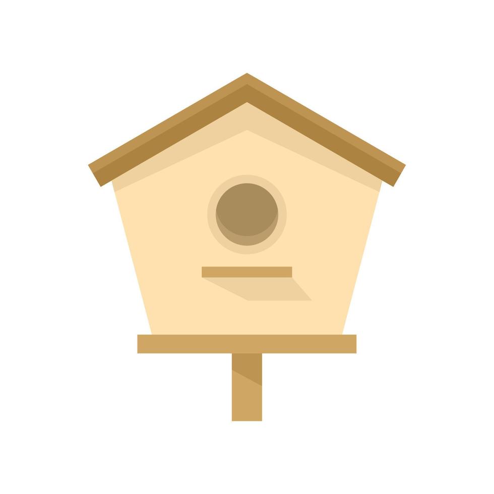 Garden bird house icon flat isolated vector