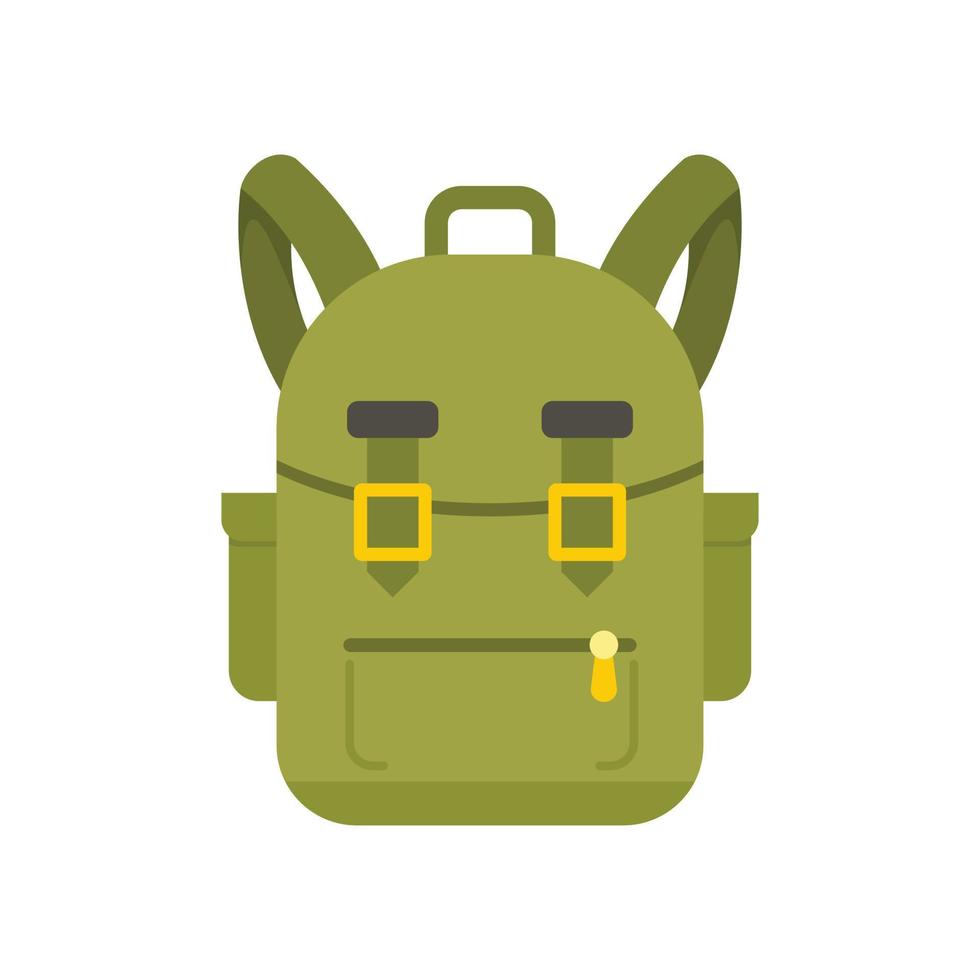 Camping backpack icon flat isolated vector