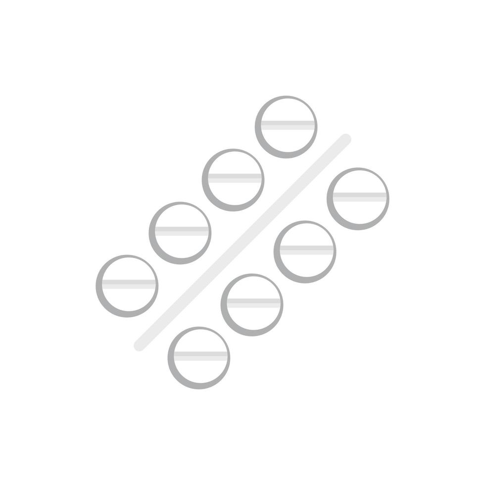 Medical pill package icon flat isolated vector