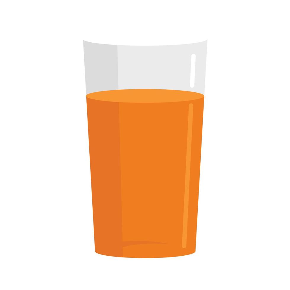 Fresh carrot juice icon flat isolated vector