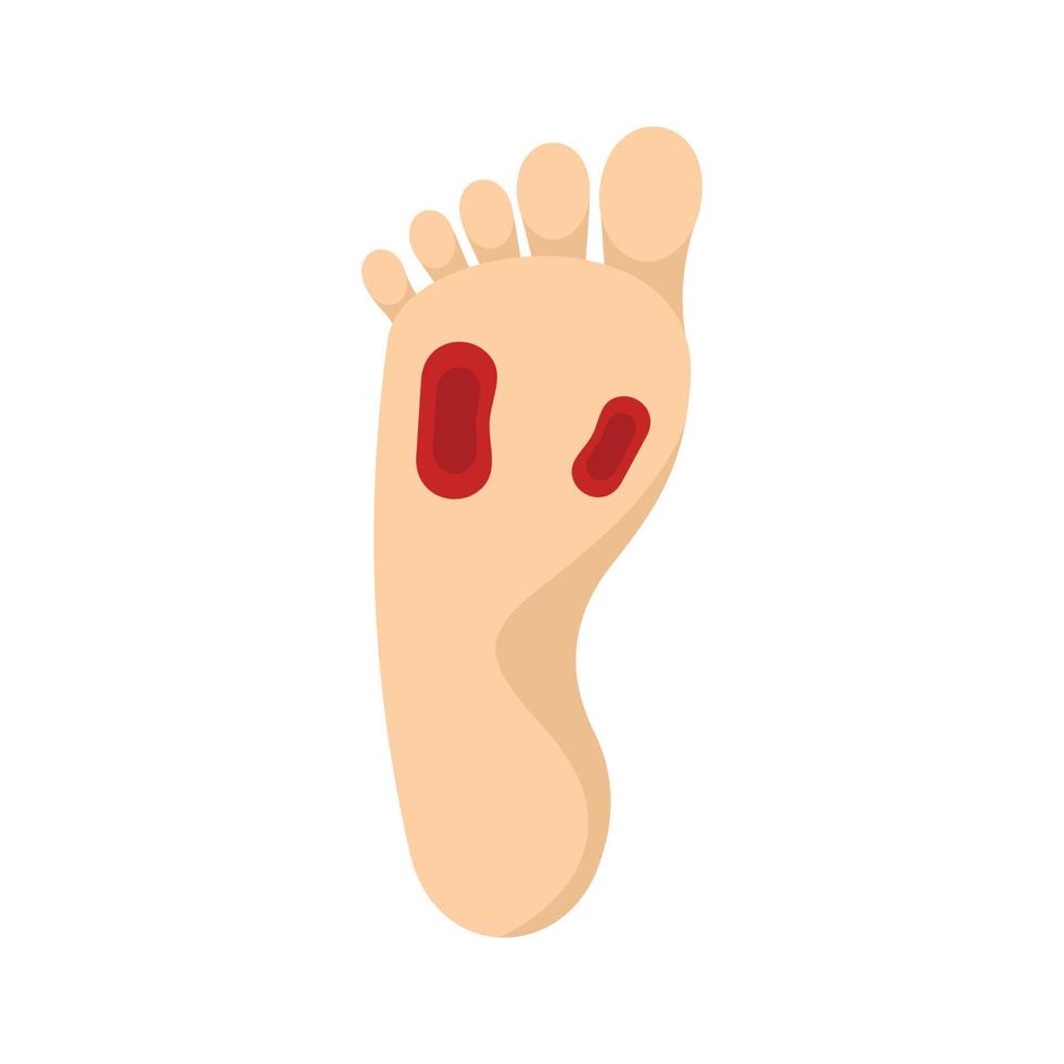 Blood foot pain icon flat isolated vector