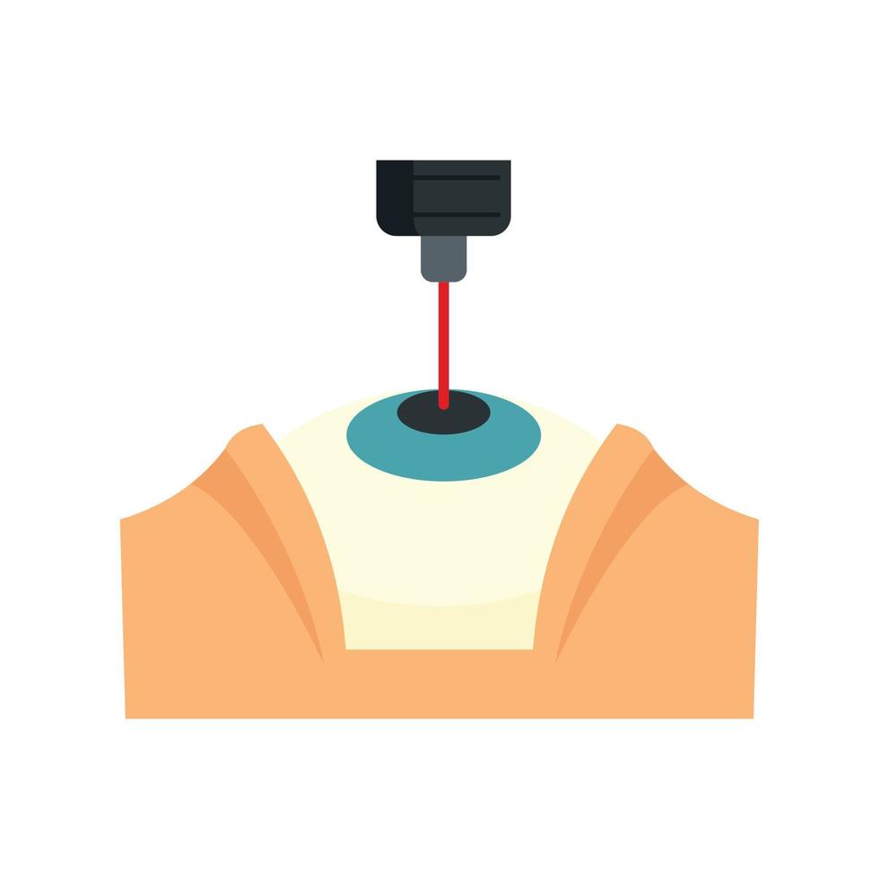 Laser eye examination icon flat isolated vector
