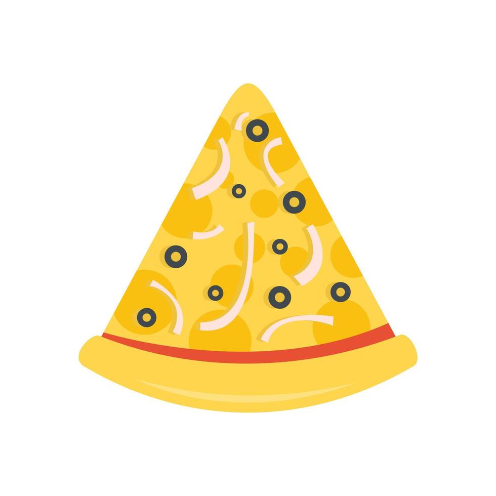 Pizza slice icon flat isolated vector