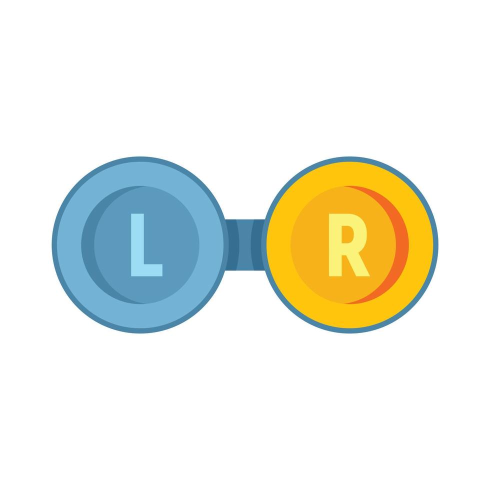 Eye lens boxes icon flat isolated vector