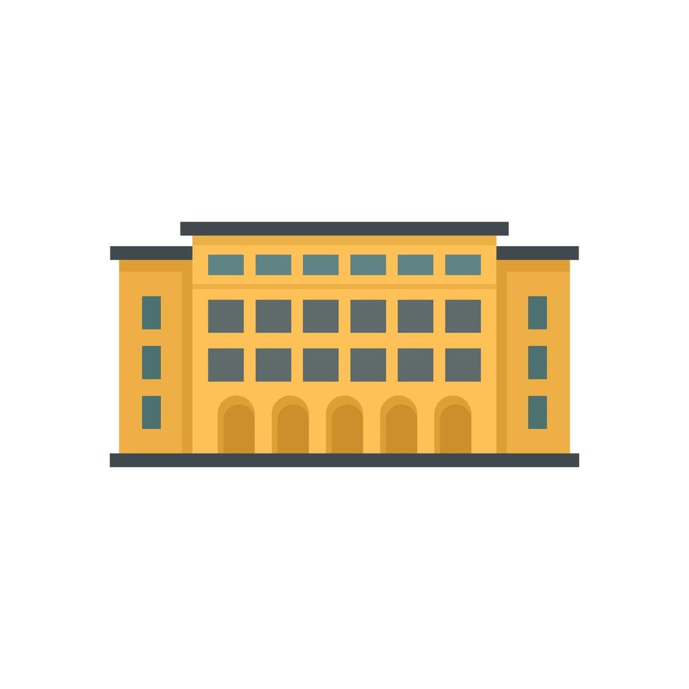 Library building icon flat isolated vector