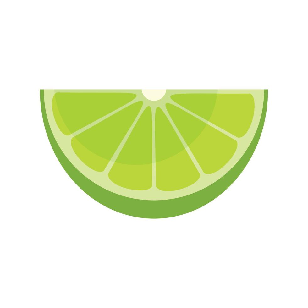 Fresh cutted lime icon flat isolated vector