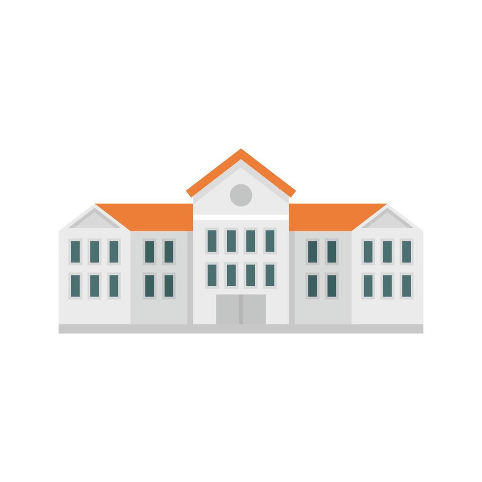 University building icon flat isolated vector