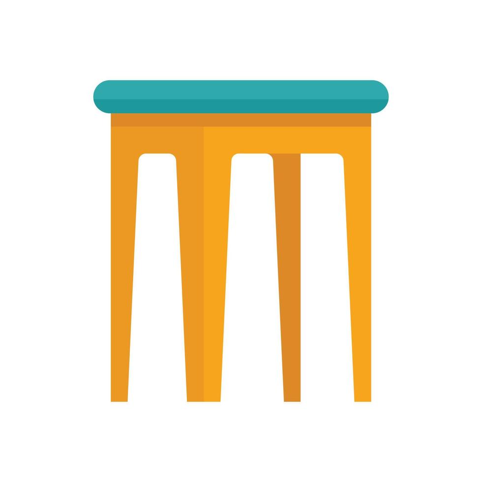 Kid plastic backless chair icon flat isolated vector