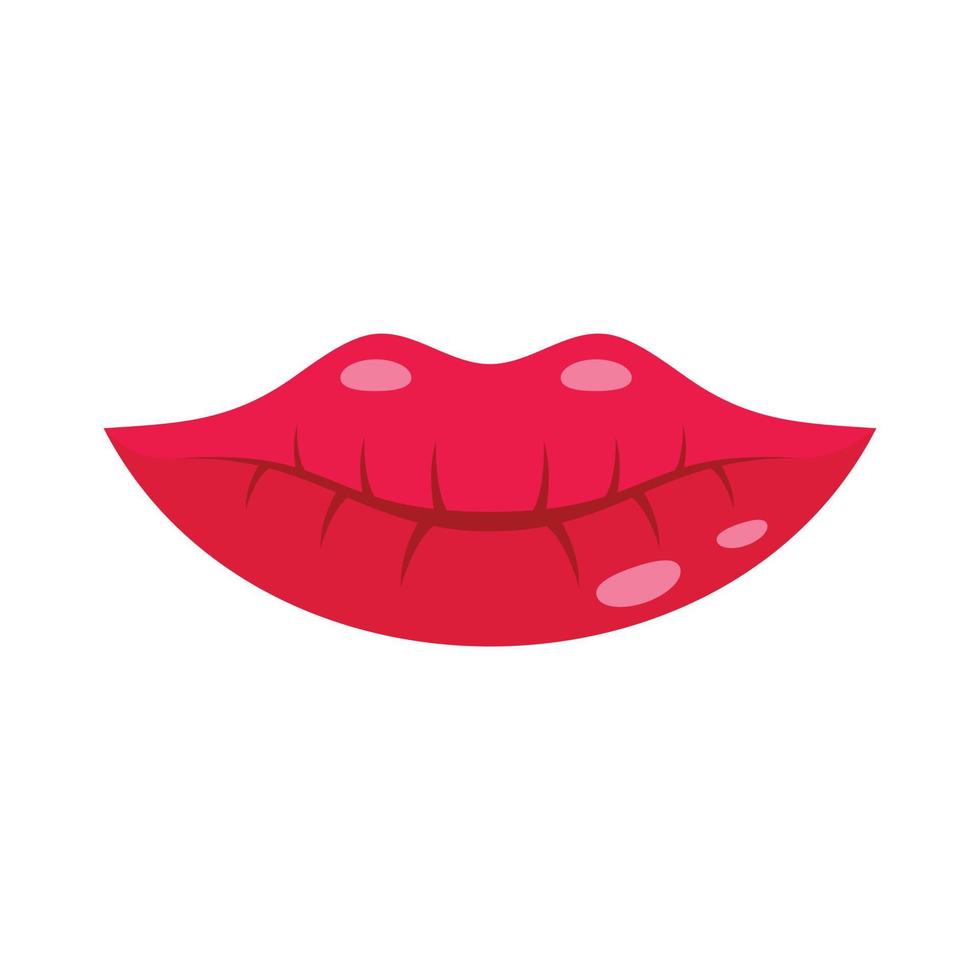 glamour beso icono plano aislado vector