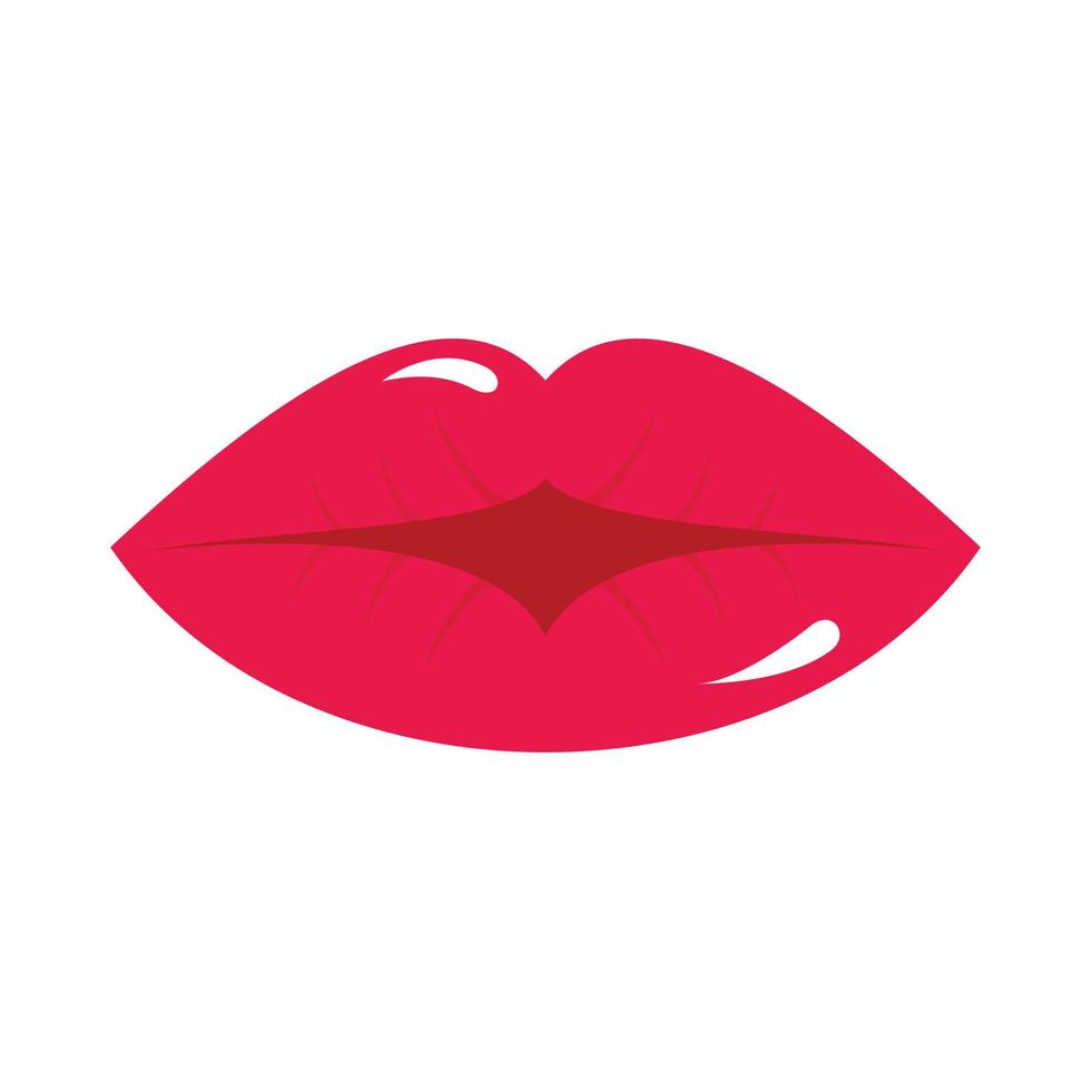 chica beso icono plano aislado vector