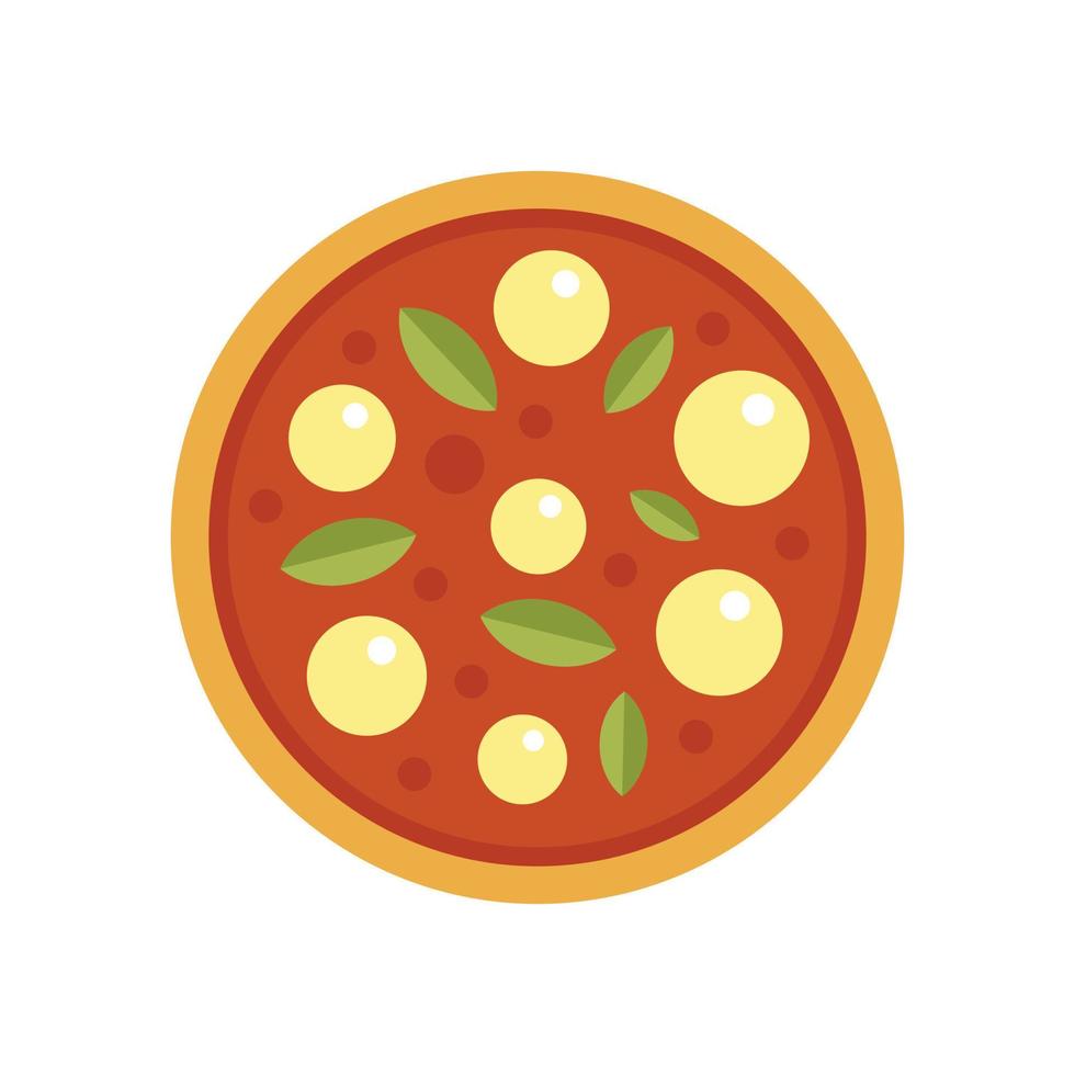 Dinner pizza cook icon flat isolated vector