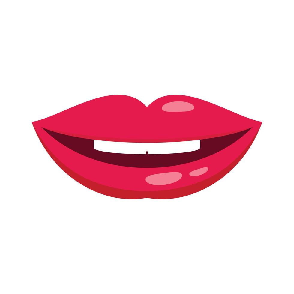 boca beso icono plano aislado vector