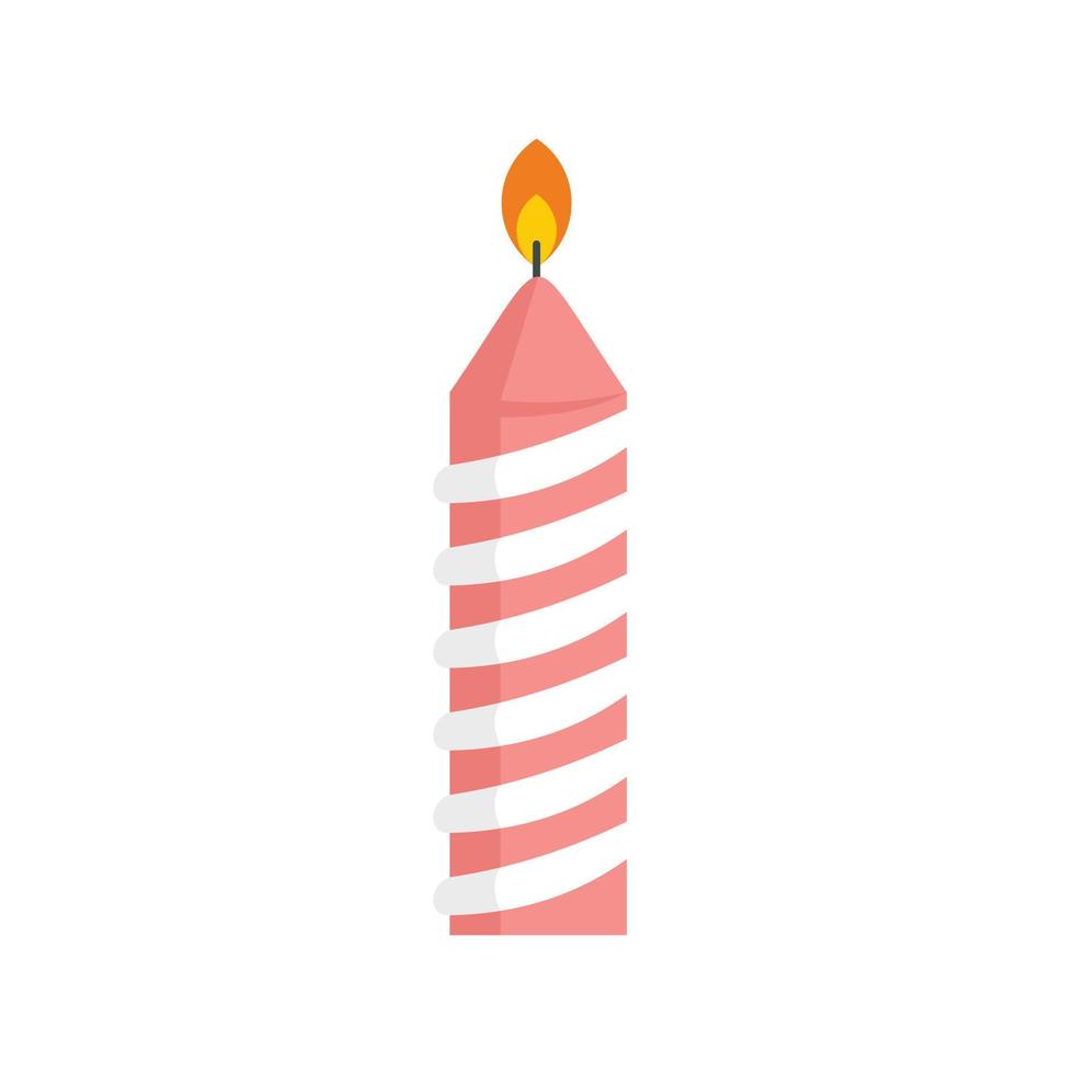 Decor birthday candle icon flat isolated vector