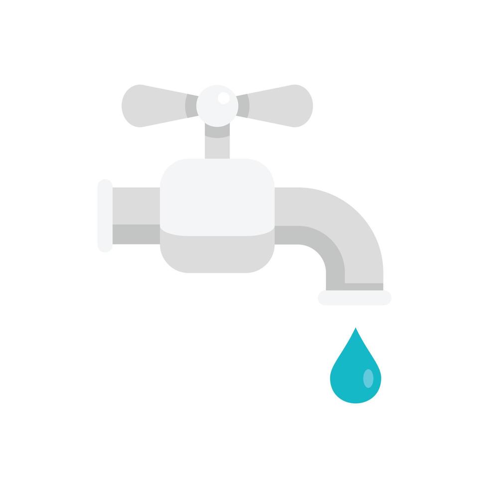 Water tap icon flat isolated vector