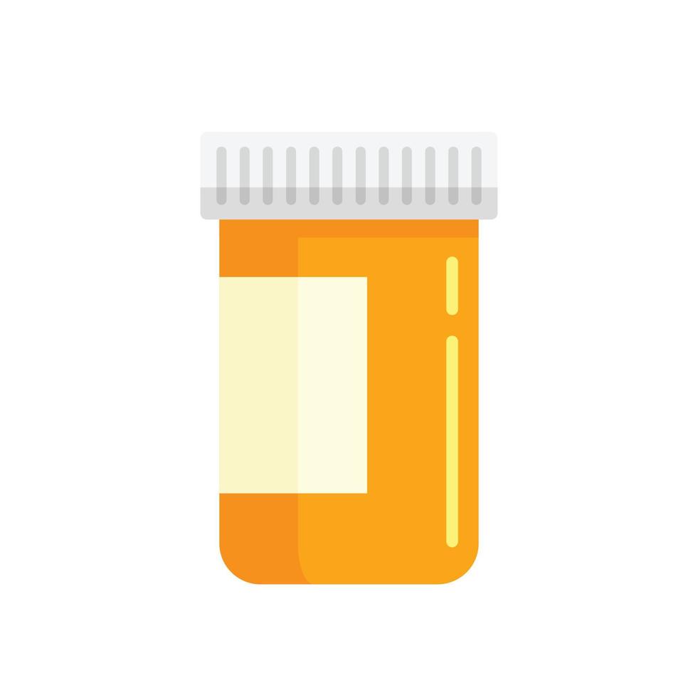 Pill jar icon flat isolated vector