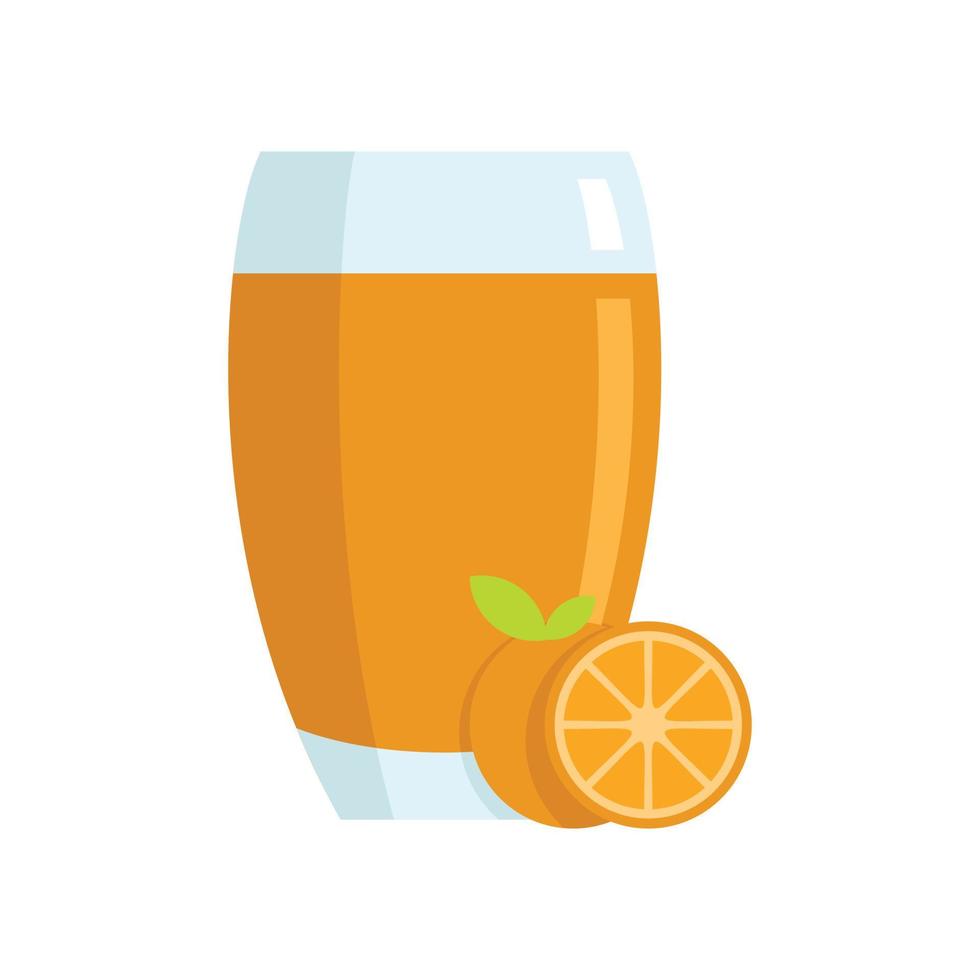 Orange juice icon flat isolated vector