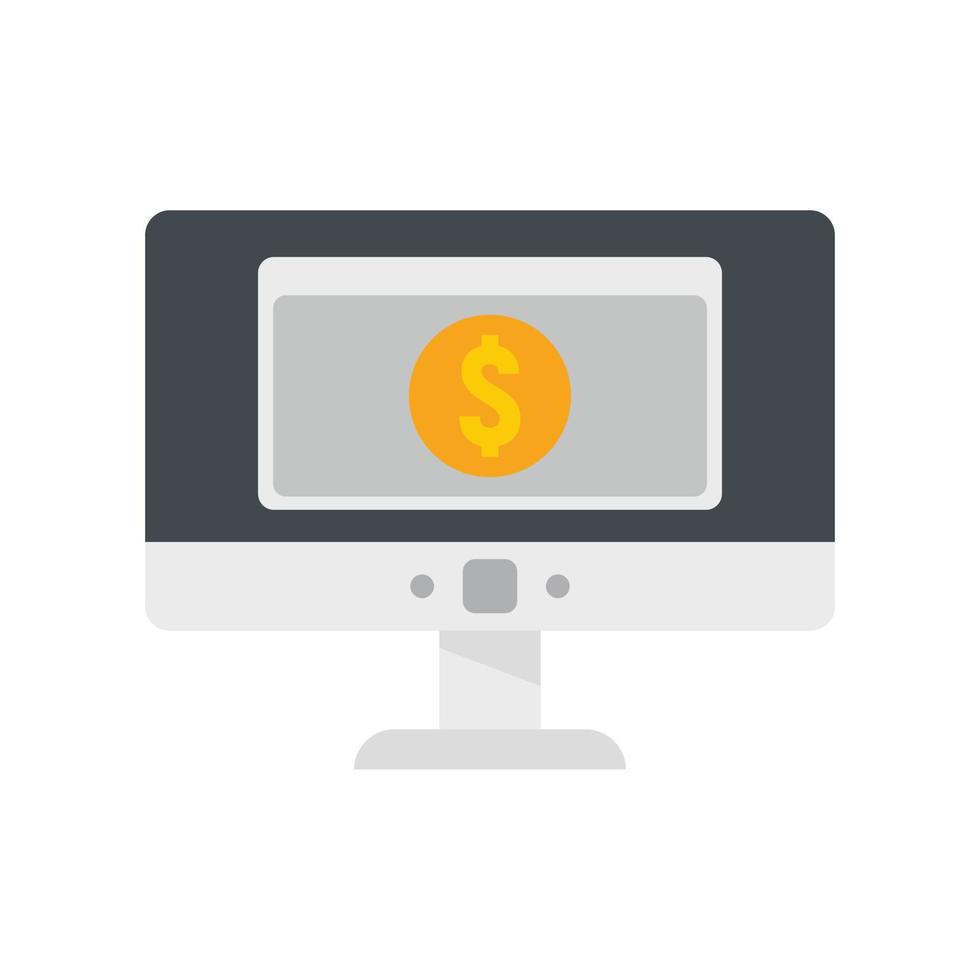 Online money transfer icon flat isolated vector