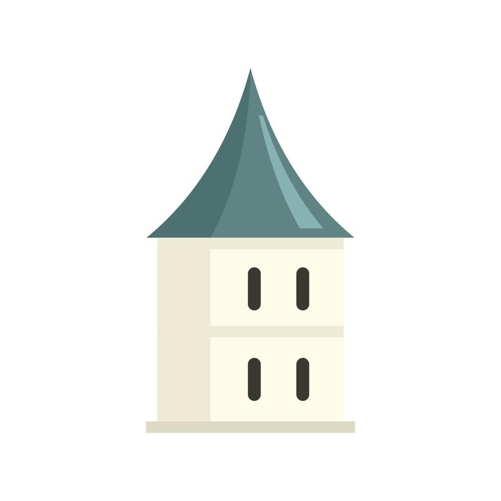 castillo riga torre icono plano aislado vector