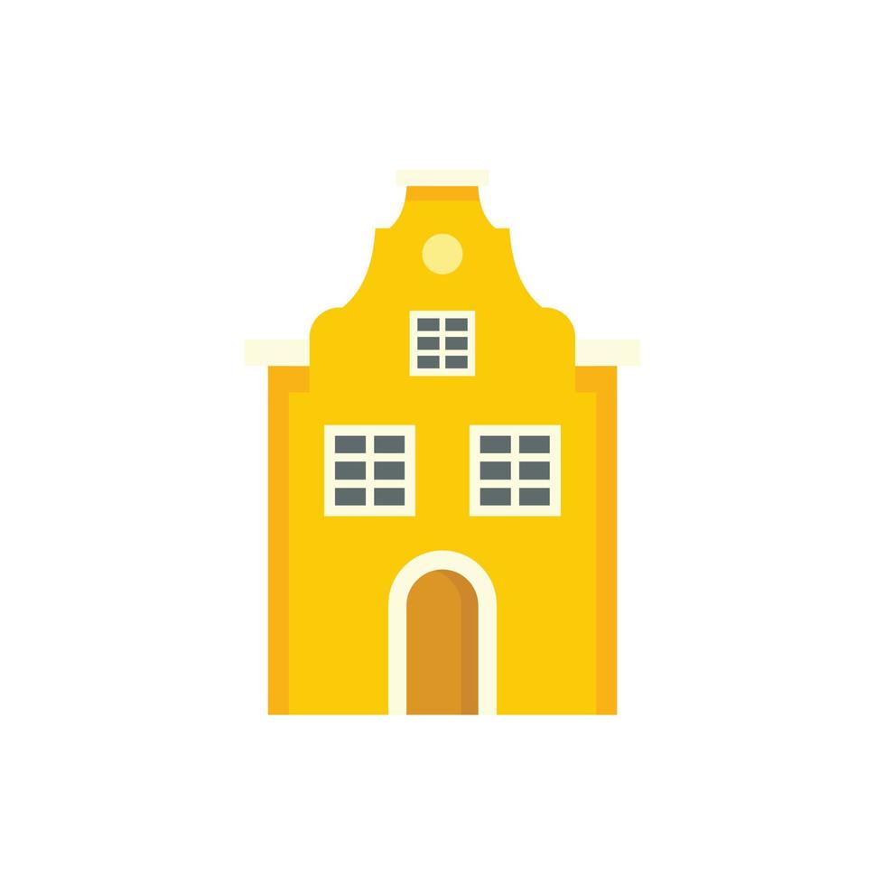 Cute Riga house icon flat isolated vector
