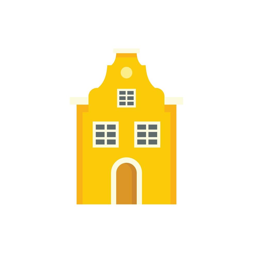 Cute Riga house icon flat isolated vector