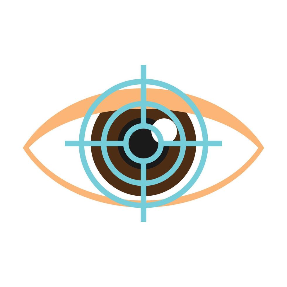 Target eye examination icon flat isolated vector